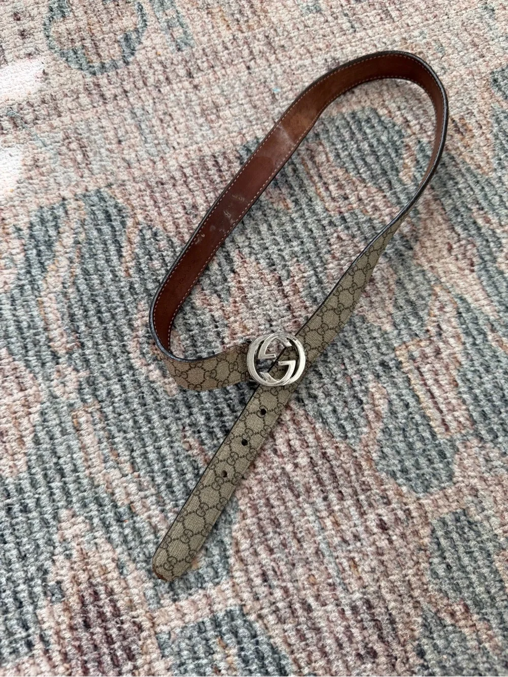 Authentic Gucci Kids GG Supreme Belt Size L Interlocking G LegitGrails Auth